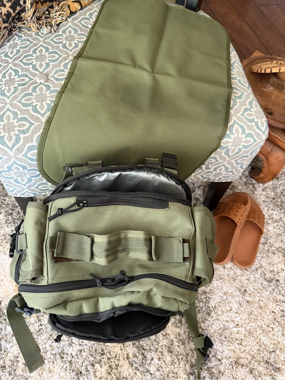 Tactical Olive Green Men's Diaper Bag Backpack by Sager Creek